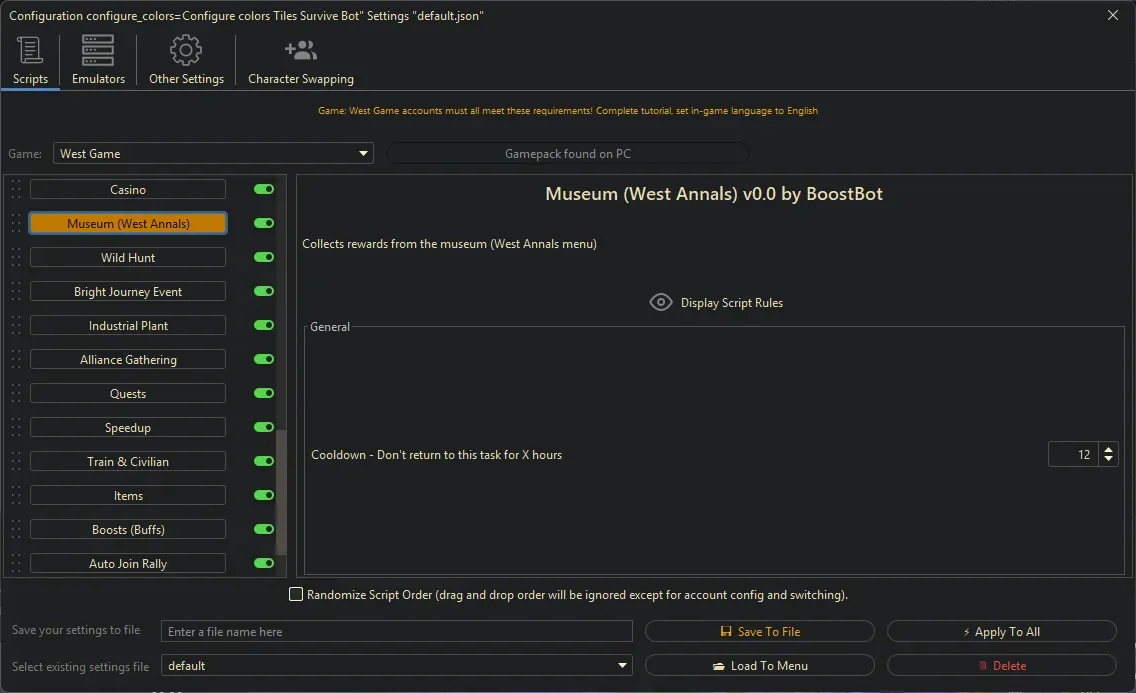 West Game Bot - Suburban (Enter)