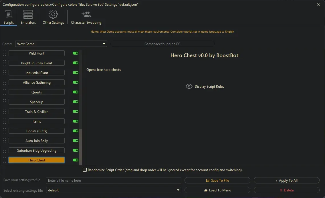 West Game Bot - Building Upgrading