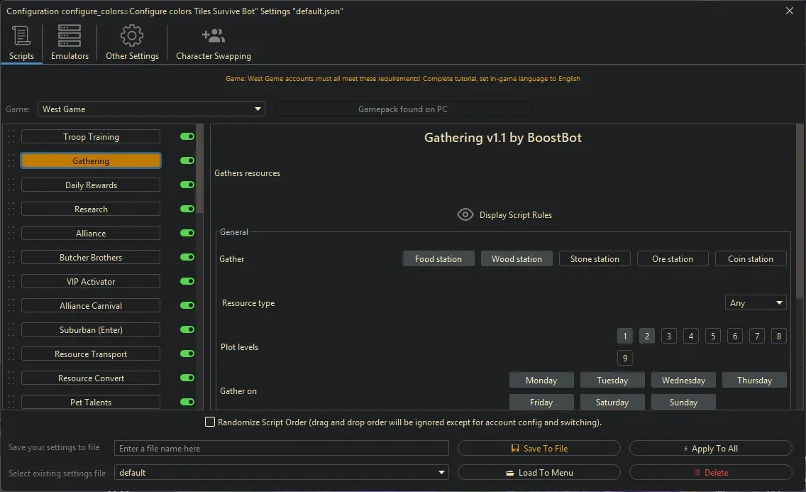 West Game Bot - Speedup