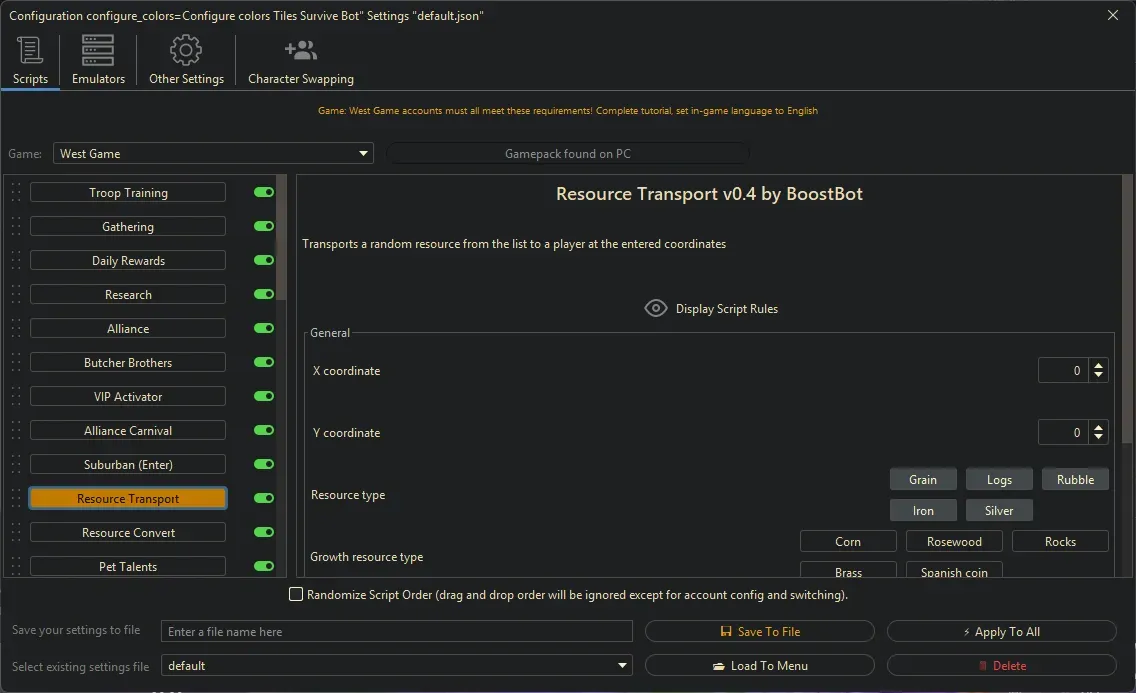 West Game Bot - Troop Training