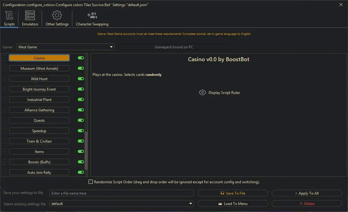 West Game Bot - Casino